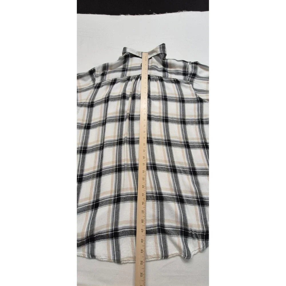 Magellan Willow Creek women's tan/black plaid flannel boyfriend fit shirt‎ 2XL